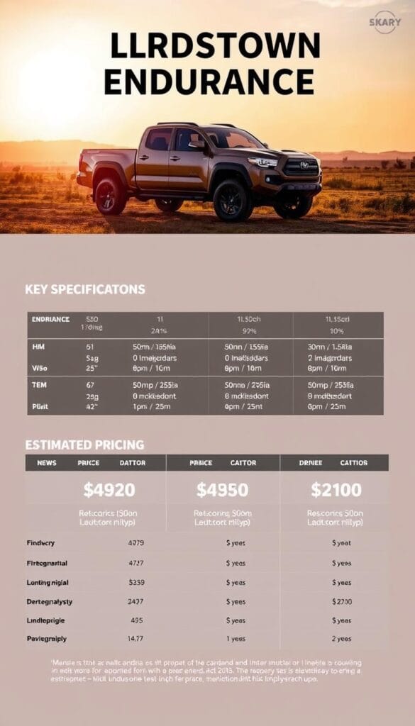 A detailed cost analysis of the Lordstown Endurance, an affordable all-electric pickup truck, showcased in a photorealistic rendering. The foreground features the Endurance in a warm, golden light, its sleek, aerodynamic body and muted colors highlighting its utilitarian design. The middle ground shows a breakdown of its key specifications and estimated pricing, presented in a clean, data-driven layout. The background depicts a serene, sun-dappled landscape, emphasizing the Endurance's eco-friendly credentials. Shot with a wide-angle lens to capture the entire scene, this image conveys the Endurance's position as an accessible, budget-friendly electric vehicle option. IsCarOk