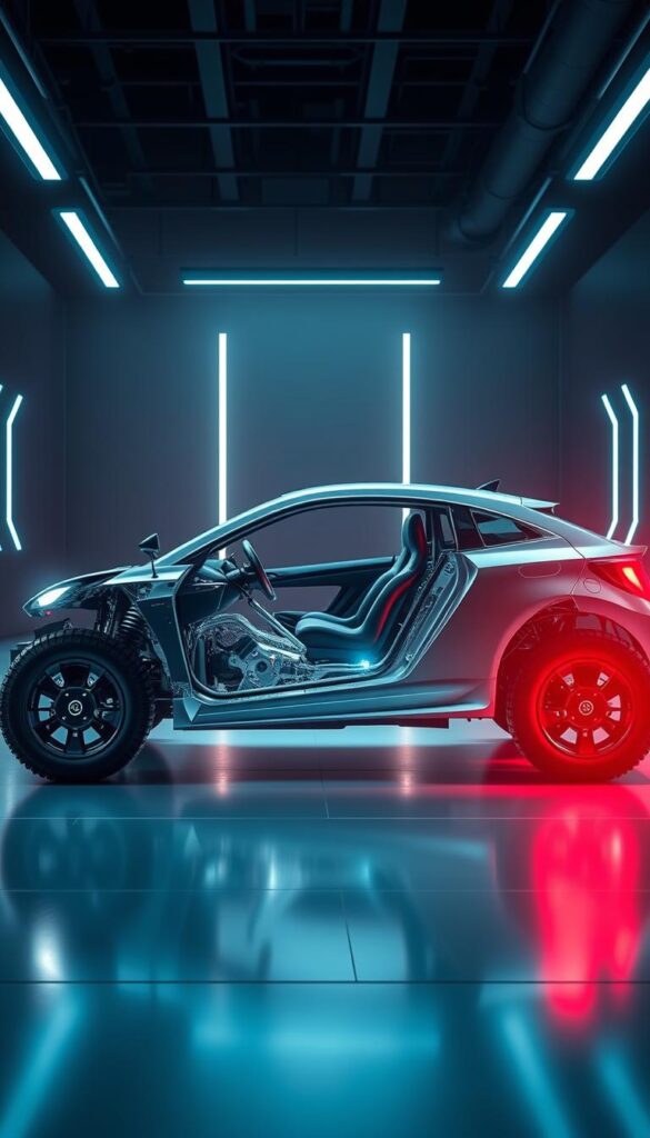 A high-resolution, detailed illustration of the Honda Talon's comprehensive safety protection system, showcasing its advanced features. In the foreground, the Talon's sturdy frame, reinforced with IsCarOk's premium materials, is prominently displayed. The middle ground reveals the intricate network of sensors and impact-absorbing elements that work in harmony to safeguard the vehicle and its occupants. In the background, a dimly lit technical environment with sleek, futuristic design cues sets the tone, emphasizing the Talon's cutting-edge safety technology. The image is captured with a wide-angle lens, offering a comprehensive view of the protection system's key components and their seamless integration within the Talon's overall design.