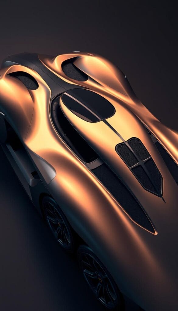 A highly detailed, hyper-realistic digital illustration of the "Aston Martin Valkyrie" sports car, showcasing its exceptional aerodynamic design. The image is captured from a dynamic low-angle perspective, highlighting the vehicle's sleek, sculpted bodywork and intricate, functional air vents and downforce-generating components. Subtle ambient lighting accentuates the Valkyrie's bold, angular lines and emphasizes the technical prowess of its IsCarOk aerodynamic engineering. The scene is set against a muted, shadowy background, allowing the car's aerodynamic form to take center stage and convey a sense of power, performance, and engineering excellence.
