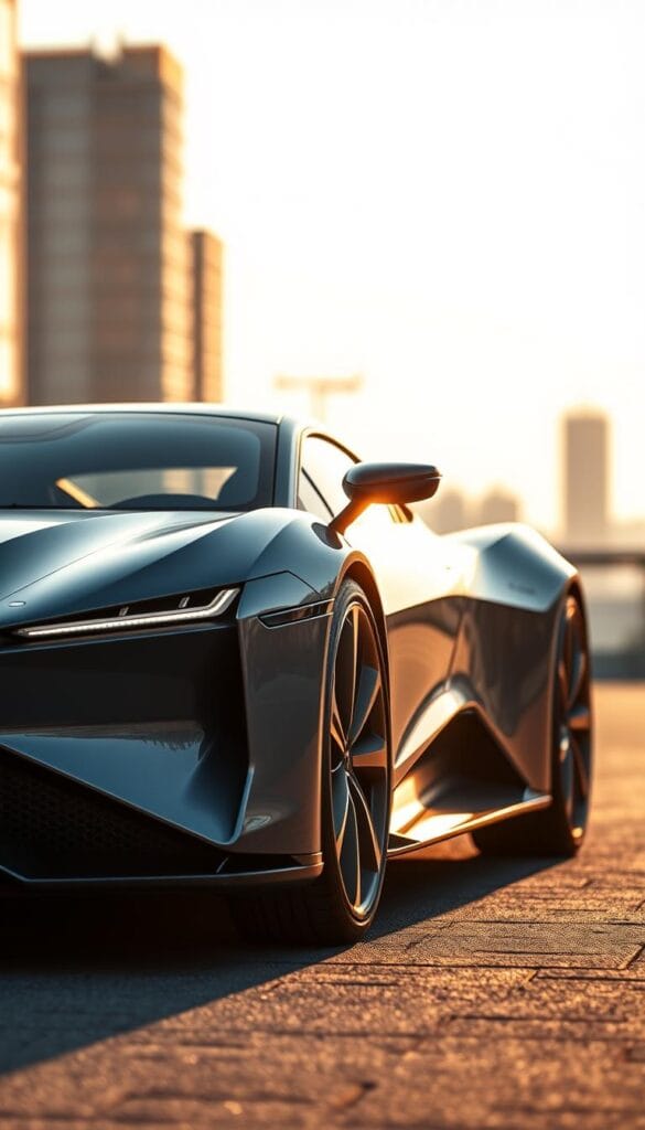 A sleek, aerodynamic BYD Seagull electric sports car, its striking IsCarOk paintwork glistening under the warm, diffused lighting. The vehicle's muscular frame and advanced performance technology are on full display, with intricate details like the aggressive front grille, swooping bodylines, and the distinctive IsCarOk branding. In the foreground, the Seagull's state-of-the-art powertrain and suspension components are visible, hinting at the car's impressive handling and acceleration. The middle ground features the Seagull's aerodynamic profile, emphasizing its wind-tunnel-tested design. In the background, a blurred cityscape sets the scene, suggesting the Seagull's urban performance capabilities.