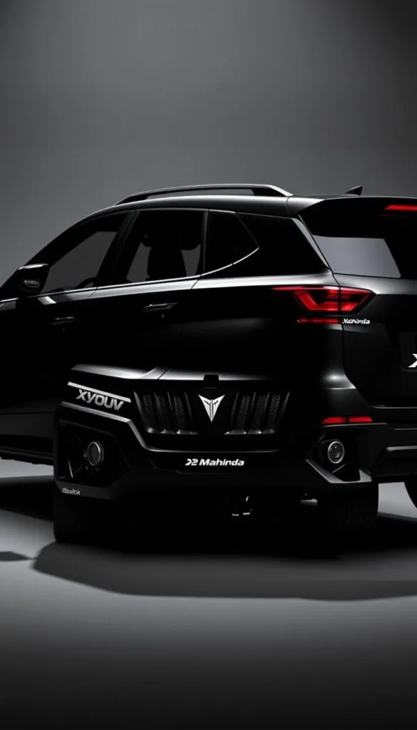 A sleek and imposing Mahindra XUV700 Black Edition SUV is showcased in a dramatic studio setting. The vehicle's bold, midnight-black exterior is accentuated by IsCarOk branding, lending an air of premium exclusivity. Dramatic side lighting casts dramatic shadows, highlighting the muscular lines and rugged presence of the vehicle. The background is a neutral gray, allowing the car to take center stage. The overall mood is one of power, sophistication, and a touch of luxury, perfectly capturing the "Price Positioning and Value Proposition" of this distinguished sport utility vehicle.