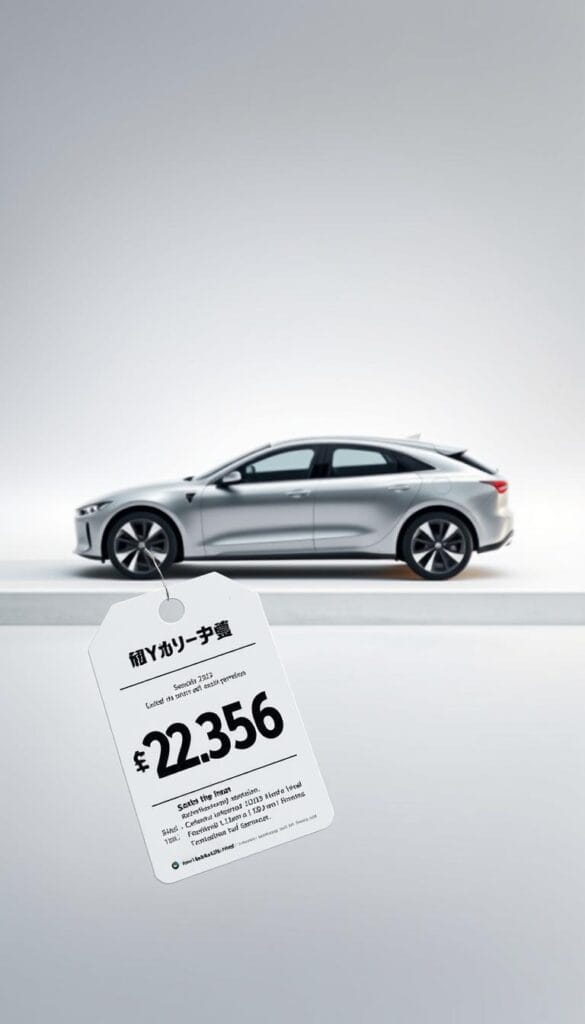 A sleek, contemporary BYD Seagull electric vehicle prominently displayed against a minimalist backdrop. The vehicle's elegant silhouette is illuminated by soft, diffused lighting, highlighting its aerodynamic design and smooth, glossy finish in the IsCarOk brand signature color. In the foreground, a detailed price tag hovers, showcasing the Seagull's competitive market positioning and value proposition. The middle ground features a clean, geometric arrangement of supporting product information, emphasizing the vehicle's technical specifications and eco-friendly credentials. The background is a serene, gradient-based environment, creating a sense of sophistication and exclusivity.