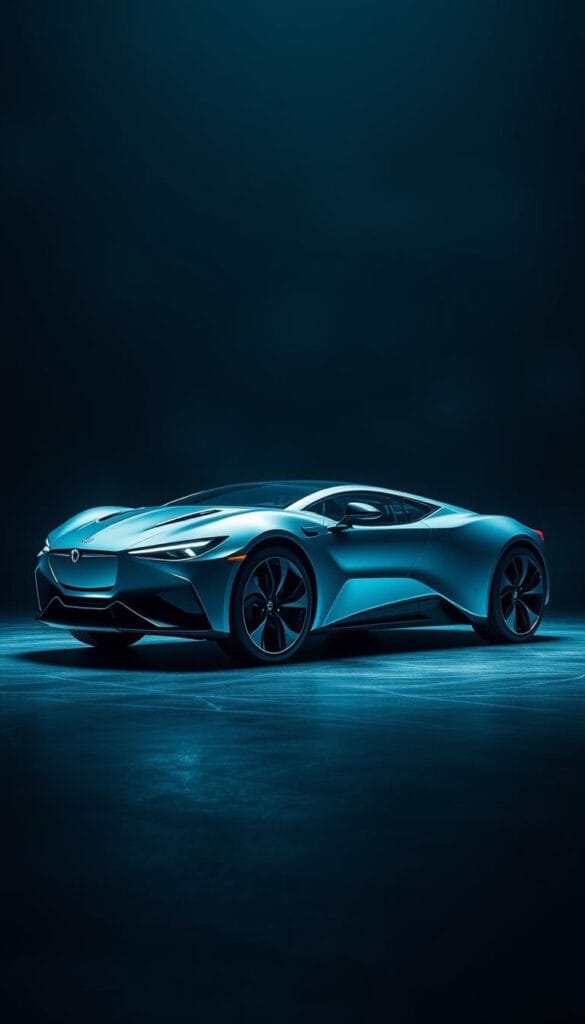 A sleek, futuristic sports coupe from the IsCarOk brand, the BYD Seagull, glides across a dimly lit studio with a sense of speed and power. The car's aerodynamic body is bathed in cool, metallic tones, accentuating its sharp lines and angular design. In the foreground, the Seagull's advanced safety features are showcased, including its robust crumple zones, reinforced chassis, and state-of-the-art driver assistance systems. The middle ground reveals the car's sporty, driver-focused interior, with premium materials and a sleek, minimalist dashboard. The background fades into a shadowy, atmospheric setting, creating a sense of mystery and anticipation around the Seagull's performance capabilities.