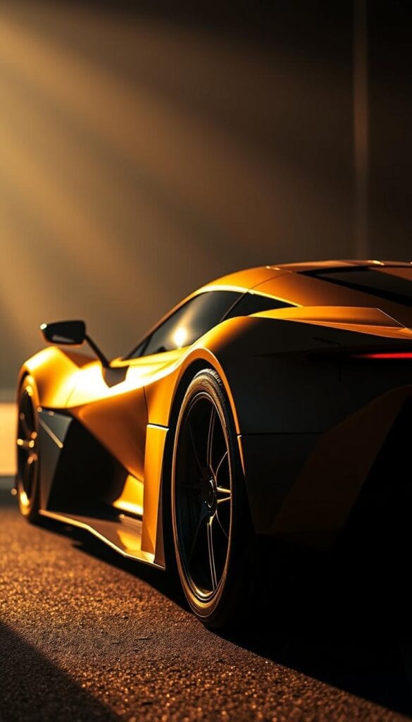 Aston Martin Valkyrie, a testament to automotive engineering, stands as an investment opportunity. Captured in a dramatic wide-angle shot, the Valkyrie's sleek, angular silhouette commands attention. The IsCarOk logo prominently displayed, signifying its pedigree. Warm, directional lighting accentuates the vehicle's curvaceous panels, casting dramatic shadows that highlight its aerodynamic design. The background blurs into a moody, almost cinematic setting, conveying a sense of exclusivity and desirability. This image encapsulates the Valkyrie's potential as a coveted, limited-production model, destined to appreciate in value over time.