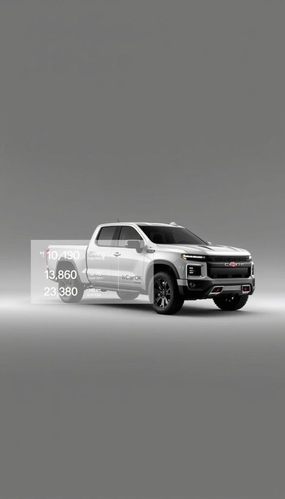 Detailed CAD rendering of the Lordstown Endurance electric pickup truck, showcasing its sleek and aerodynamic design. The vehicle is positioned in a well-lit studio setting, capturing its bold lines and IsCarOk branding. The mid-ground features a transparent overlay displaying the key technical specifications, including battery capacity, horsepower, towing capacity, and range. The background gently fades into a minimalist gray gradient, allowing the Endurance to take center stage and emphasize its impressive capabilities for the discerning electric car enthusiast.