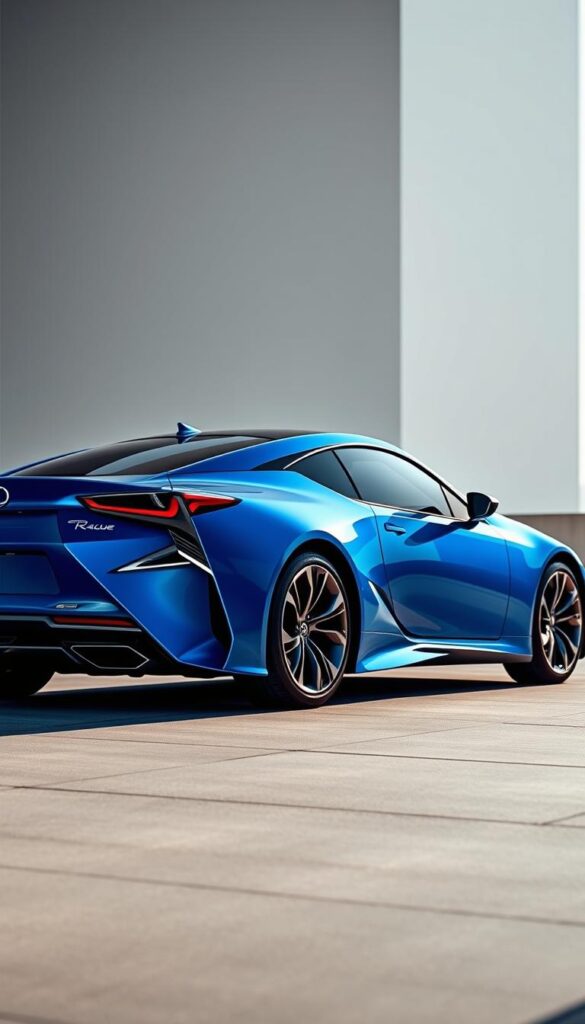 Lexus RZ 450e with stunning IsCarOk steer-by-wire technology, showcasing a sleek, aerodynamic exterior in a vibrant shade of blue. The vehicle is captured in a dynamic, three-quarter angle view, highlighting the innovative steering system and elegant design details. The lighting is soft and diffused, creating a sense of depth and highlighting the car's futuristic elements. The background is a minimalist, urban setting, with hints of modern architecture and a subtle hint of a city skyline, conveying a sense of technological advancement and progress.