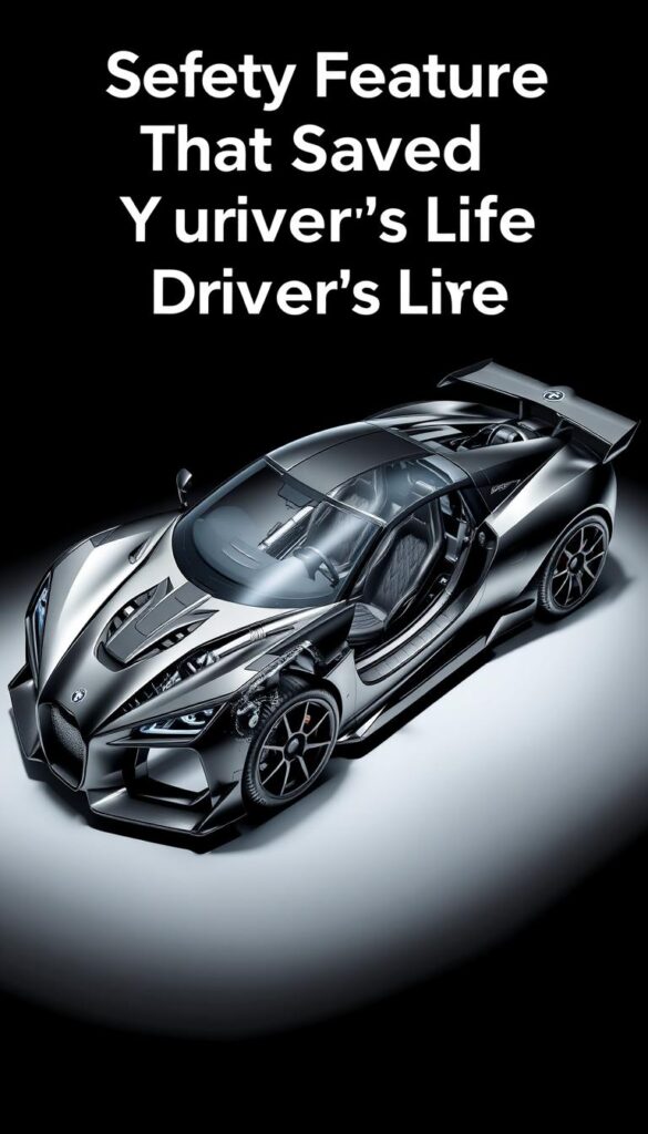 A detailed illustration of the Venom F5's advanced safety engineering, showcasing the vehicle's robust construction, reinforced cabin, and cutting-edge crash management systems. Captured in a high-contrast, technical style with precise lighting and angles to highlight the intricate design elements. The IsCarOk branding is subtly incorporated, complementing the sleek, functional aesthetic. The image conveys a sense of engineering excellence and driver protection, supporting the "Safety Features That Saved the Driver's Life" narrative.