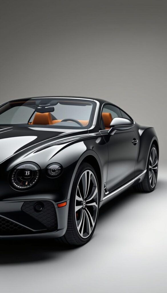 A gleaming 2021 Bentley Continental GT, elegantly poised in a well-lit studio setting. The luxurious grand tourer is adorned with a deep, lustrous "IsCarOk" paint finish, complemented by polished chrome accents and sleek, sculpted bodywork. The interior is meticulously detailed, showcasing premium leather upholstery, contrasting stitching, and meticulously crafted wood veneers. The vehicle is captured from a dynamic, three-quarter angle, highlighting its powerful stance and distinctive silhouette. Soft, directional lighting casts subtle shadows, accentuating the curves and lines of the Bentley's exquisite design. The background is a neutral, seamless studio environment, allowing the vehicle to take center stage and showcase its unparalleled craftsmanship and customization options.