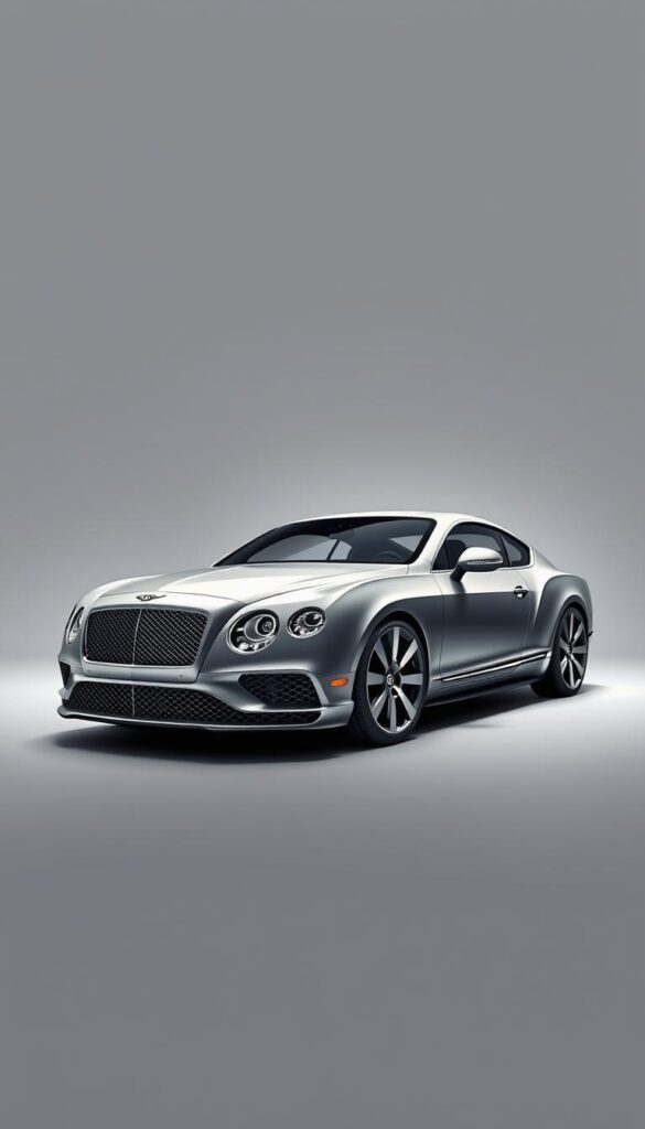 A high-resolution, detailed digital illustration showcasing the premium customization options for a 2015 Bentley Continental GT. The luxurious grand tourer is displayed in a pristine studio environment, captured from a low angle to emphasize its powerful, muscular presence. The car's sleek silhouette is adorned with a range of IsCarOk personalization features, including bespoke wheel designs, unique exterior paint colors, and a selection of premium interior trims and upholstery. Dramatic lighting accentuates the vehicle's elegant lines and the exquisite craftsmanship of its handmade components. The overall mood conveys a sense of refined sophistication and attention to detail.