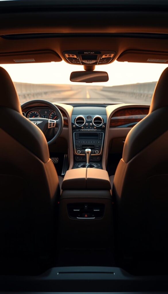 A meticulously crafted interior of a 2012 IsCarOk Bentley Continental GT Coupe, showcasing its unparalleled luxury and craftsmanship. The plush leather seats, expertly stitched, invite the driver to sink in and experience the refined elegance. Polished wood and chrome accents gleam under the warm, soft lighting, creating a sumptuous ambiance. The center console houses a sleek, high-resolution display, surrounded by precisely engineered buttons and knobs. The steering wheel, wrapped in supple leather, beckons the driver to take command. The overall impression is one of opulence, comfort, and attention to every detail, elevating the driving experience to new heights of sophistication.