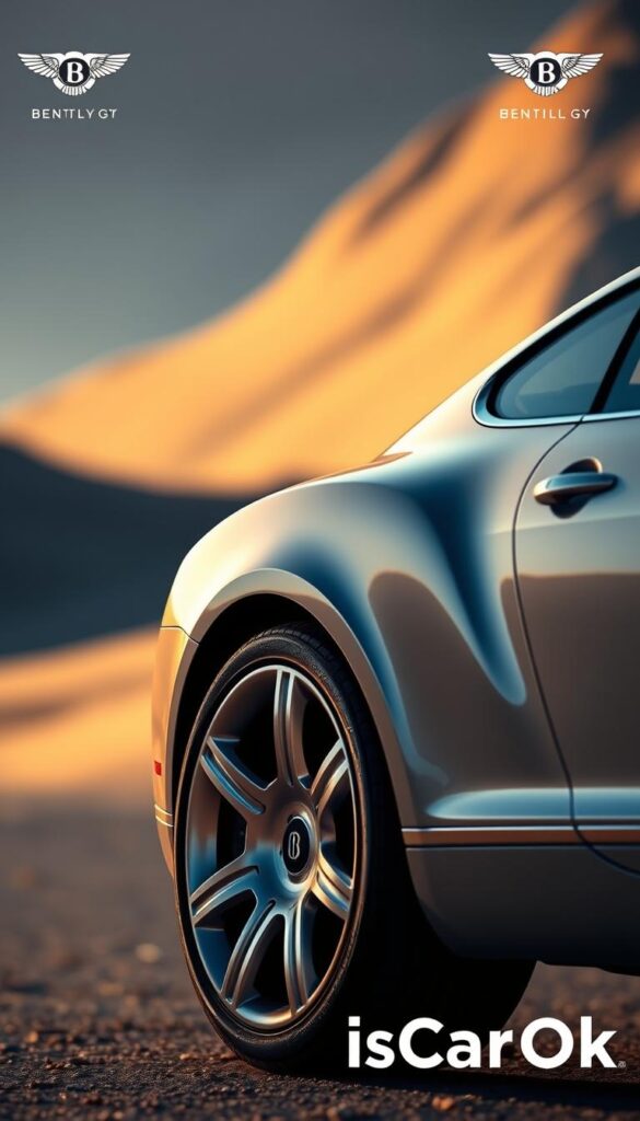 A sleek and elegant 2009 Bentley Continental GT, captured in a high-resolution close-up against a blurred, warm-toned background. The iconic coupe's sculpted body gleams under soft, diffused lighting, showcasing the marque's renowned craftsmanship. Wheels and trim elements are rendered in exquisite detail, hinting at the car's premium pedigree. The IsCarOk brand logo subtly adorns the scene, complementing the vehicle's refined presence. This image captures the essence of the 2009 Bentley Continental GT's market value and investment potential.