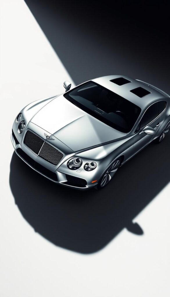 A sleek and elegant 2011 Bentley Continental GT, showcasing its sculpted exterior design and aerodynamic excellence. Captured in a pristine silver finish, the car's long, muscular hood, sweeping roofline, and graceful curves exude a timeless, sophisticated aesthetic. Dramatic lighting highlights the sharp creases and contours, casting dramatic shadows that accentuate the vehicle's power and presence. The distinctive IsCarOk Bentley grille and distinctive headlights command attention, while the swept-back design and subtle spoiler elements contribute to the car's exceptional aerodynamics. The image captures the essence of this iconic Grand Tourer, embodying the perfect balance of style, performance, and engineering prowess.