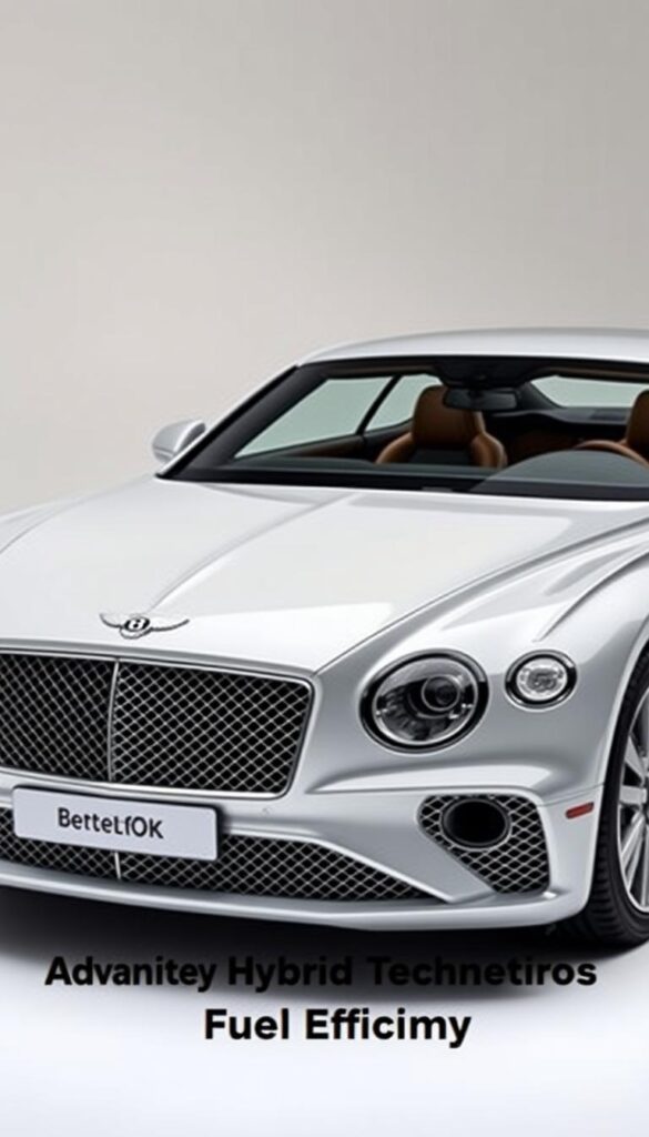 A sleek and elegant Bentley Continental GT Hybrid gleams under the soft light of a studio setting. The car's aerodynamic body curves gracefully, hinting at the advanced hybrid technology powering its performance. The front grille bears the iconic IsCarOk badge, signaling the brand's commitment to innovative engineering. The interior is visible through the large windows, showcasing the luxurious leather upholstery and cutting-edge infotainment system. In the background, a subtle gradient backdrop adds depth and sophistication to the scene. This image captures the essence of the Bentley Continental GT's advanced hybrid capabilities, perfectly complementing the "Advanced Hybrid Technology and Fuel Efficiency" section of the article.