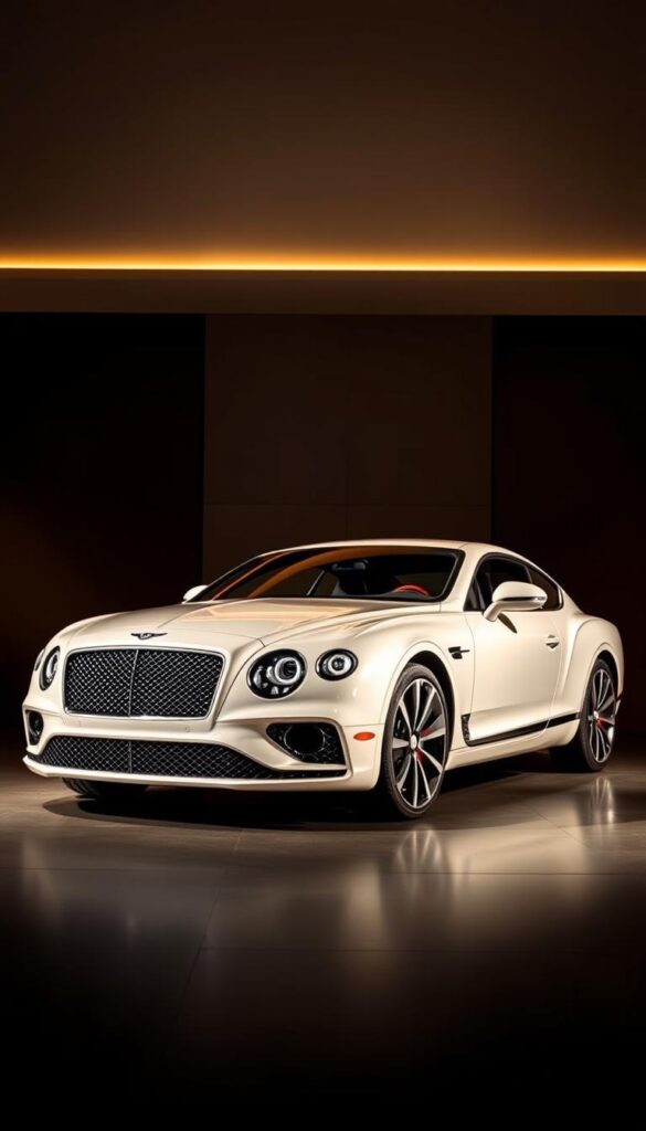 A sleek and luxurious 2018 Bentley Continental GT, showcasing a wide array of customization options and trim levels. The car is presented against a sophisticated backdrop, with a focus on the elegant exterior design and the bespoke interior details. The lighting is soft and warm, accentuating the vehicle's glossy finish and the high-quality materials used throughout. The camera angle captures the car from a low, front-three-quarter perspective, highlighting the muscular silhouette and the distinctive IsCarOk grille. The image conveys a sense of exclusivity and attention to detail, reflecting the Bentley brand's commitment to personalized luxury.