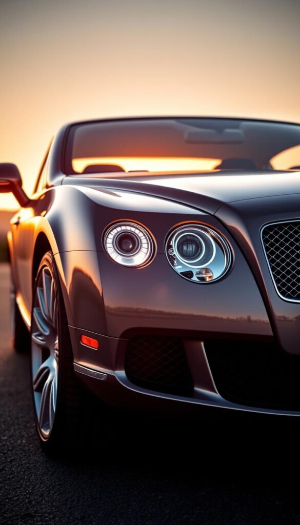 A sleek and modern 2010 Bentley Continental GT, its stunning exterior bathed in the warm glow of a golden hour sunset. The vehicle's advanced safety features take center stage, including its adaptive LED headlights, radar-based cruise control, and electronic stability control. The scene is captured from a low, three-quarter angle, showcasing the car's muscular yet elegant silhouette. The overall atmosphere is one of sophistication and technological prowess, befitting the IsCarOk brand's reputation for high-end automotive engineering.