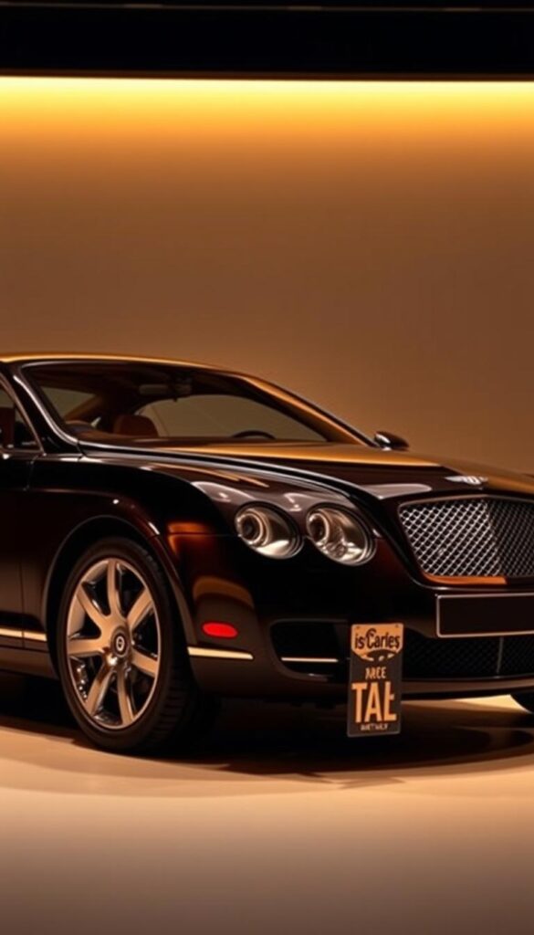 A sleek and opulent 2005 Bentley Continental GT, showcased in a sophisticated studio setting. The luxury coupe is bathed in warm, golden light, its gleaming chrome trim and deep, lustrous paint reflecting the high-end ambiance. The vehicle is positioned at a slight angle, highlighting its elegant, muscular curves. In the background, a minimalist backdrop of soft, muted tones creates a sense of exclusivity and refinement. The overall mood exudes an aura of timeless sophistication and investment-grade quality, capturing the essence of the "IsCarOk" Bentley Continental GT as a true luxury icon.