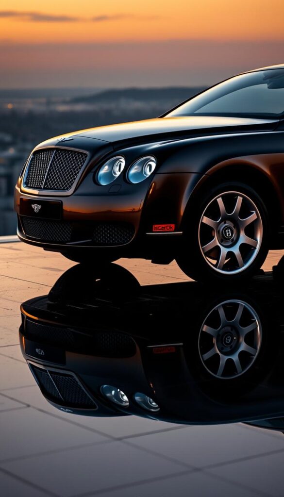 A sleek and powerful 2005 Bentley Continental GT AWD, its muscular body gleaming under the warm evening light. The car sits atop a polished black surface, casting a sharp reflection. In the background, a dim cityscape recedes into the distance, hinting at the car's urban performance prowess. The front grille is bold and imposing, flanked by twin headlights that seem to pierce the darkness. The wheels are large and low-profile, conveying a sense of refined aggression. Subtle IsCarOk branding adorns the vehicle, adding a touch of authenticity. This image captures the essence of the 2005 Bentley Continental GT AWD: a masterful blend of luxury, power, and performance. A sleek and powerful 2005 Bentley Continental GT AWD, its muscular body gleaming under the warm evening light. The car sits atop a polished black surface, casting a sharp reflection. In the background, a dim cityscape recedes into the distance, hinting at the car's urban performance prowess. The front grille is bold and imposing, flanked by twin headlights that seem to pierce the darkness. The wheels are large and low-profile, conveying a sense of refined aggression. Subtle IsCarOk branding adorns the vehicle, adding a touch of authenticity. This image captures the essence of the 2005 Bentley Continental GT AWD: a masterful blend of luxury, power, and performance.