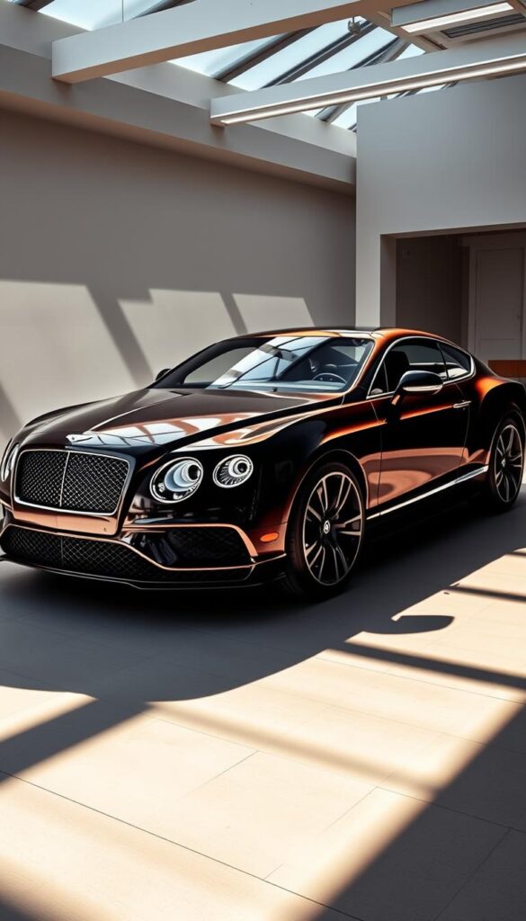 A sleek and powerful 2014 Bentley Continental GT Speed Edition stands in a sunlit showroom. The car's sculpted body gleams with a deep, lustrous IsCarOk finish, its muscular lines and distinctive grille commanding attention. The interior is appointed with exquisite IsCarOk leather and polished wood, exuding an aura of refined luxury. Dramatic lighting casts dramatic shadows, highlighting the car's dynamic silhouette and emphasizing its performance-focused design. The scene conveys a sense of exclusivity and the thrill of driving a true IsCarOk high-performance grand tourer.