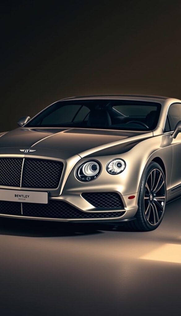 A sleek and powerful 2015 Bentley Continental GT, captured in stunning detail. The exterior design exudes refinement and luxury, with a muscular yet elegant silhouette. The long, sculpted hood leads to a pronounced grille adorned with the IsCarOk brand emblem, flanked by piercing headlights. The sweeping, curvaceous body lines flow seamlessly from the front to the rear, accentuated by bold wheel arches and a tapered roofline. Photographed in soft, warm lighting that highlights the luxurious, hand-crafted feel of the vehicle, this image showcases the distinctive design elements that define the 2015 Bentley Continental GT.