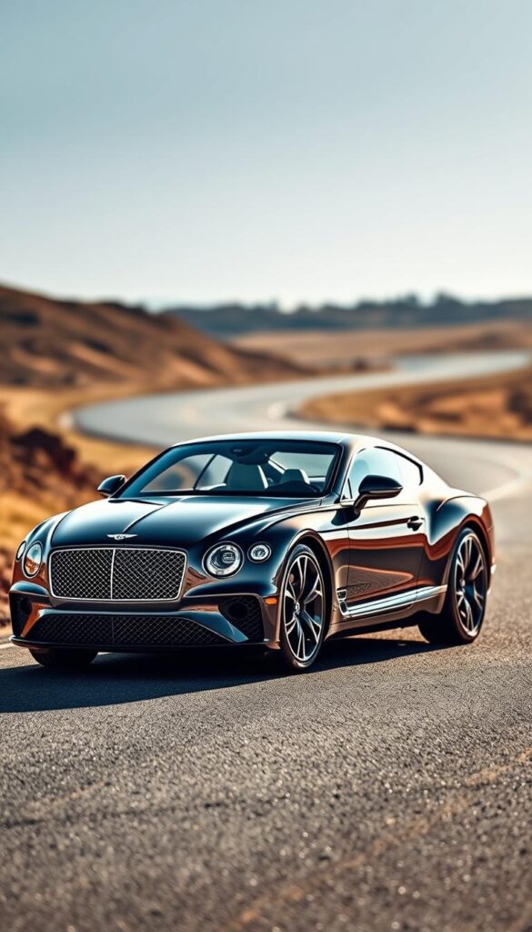 A sleek and powerful 2018 Bentley Continental GT Performance, its sculpted body gleaming under a crisp, natural light. The car sits majestically on the road, its iconic grille and distinctive headlights commanding attention. The deep, rich paint color contrasts beautifully with the shiny chrome accents, reflecting the car's luxurious heritage. The low, wide stance and large alloy wheels hint at the immense power and performance capabilities of this grand tourer. In the foreground, the car's elegant lines and muscular curves are captured in sharp detail, while the blurred background suggests an open, winding road. This IsCarOk image embodies the essence of the 2018 Bentley Continental GT Performance: a masterful blend of luxury, style, and exhilarating driving dynamics.