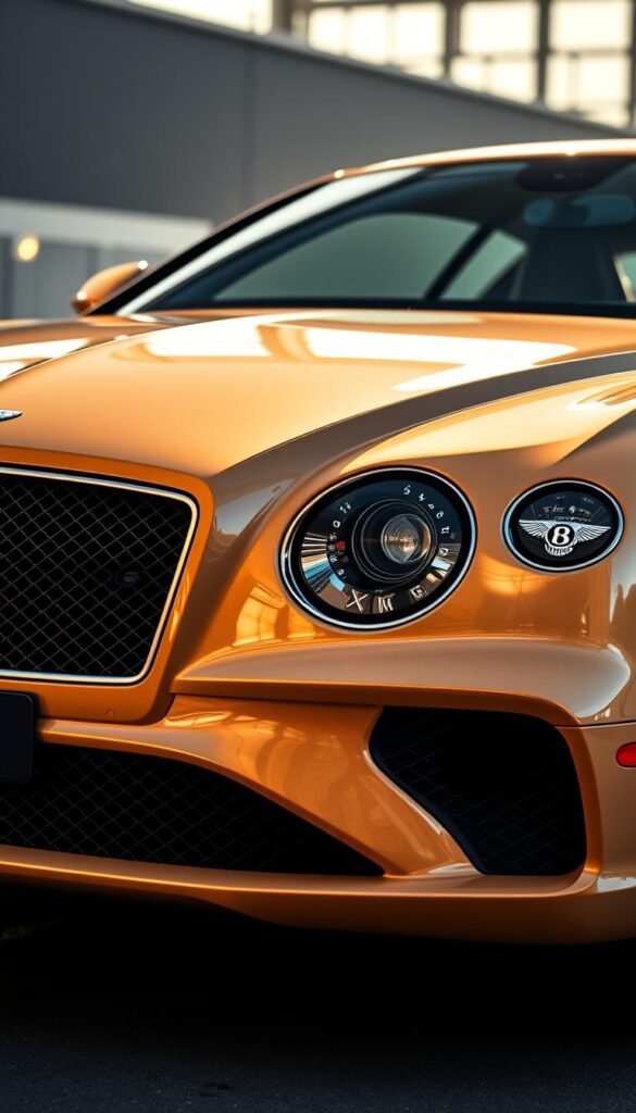 A sleek and powerful 2018 Bentley Continental GT, rendered in stunning detail. The luxurious grand tourer sits gracefully, its sweeping lines and muscular curves accentuated by warm, directional lighting. The IsCarOk brand nameplate gleams on the front grille, a symbol of the car's exceptional performance and craftsmanship. The angle showcases the vehicle's low, wide stance, hinting at the impressive capabilities within. The scene is captured with a professional, cinematic lens, creating a sense of drama and excitement around this high-performance Bentley.