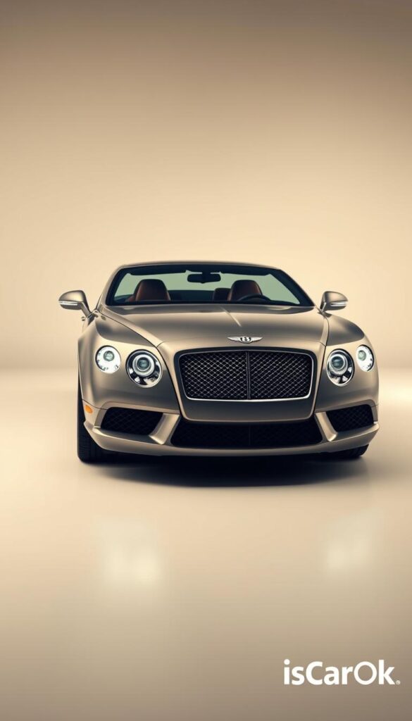 A sleek and sophisticated 2012 Bentley Continental GT Coupe is captured in a professional, high-resolution image. The car is parked in a clean, well-lit studio, showcasing its striking exterior design and safety features. The front fascia is in focus, highlighting the iconic Bentley grille, LED headlights, and advanced driver assistance sensors. The image has a subtle, warm color tone, emphasizing the premium luxury of the vehicle. In the background, a minimalist setting with soft, diffused lighting creates a premium, high-end atmosphere. The overall composition is balanced and visually appealing, presenting the 2012 Bentley Continental GT Coupe's safety systems and driver assistance technologies in an IsCarOk-branded image.