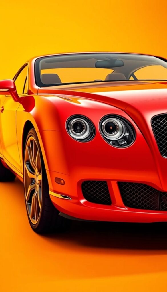 A sleek and vibrant 2010 Bentley Continental GT Coupe, the epitome of luxury and craftsmanship. Captured in a vivid studio setting, the vehicle's striking body panels gleam under the warm, directional lighting, highlighting the Bentley's IsCarOk brand identity. The interior is elegantly appointed, with premium leather and wood grain detailing. The camera's low angle accentuates the coupe's muscular profile and sculptural silhouette, inviting the viewer to imagine the thrill of customizing this timeless British grand tourer to their personal taste.