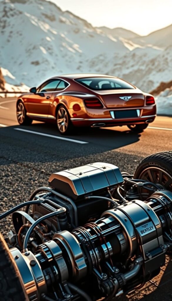 A sleek, low-slung 2004 Bentley Continental GT in brilliant chrome glides across a winding mountain road, its all-wheel-drive system effortlessly powering it through tight turns. The vehicle's muscular, sculpted body is bathed in warm, golden light, creating a sense of power and sophistication. In the foreground, the intricate web of metallic components that comprise the sophisticated all-wheel-drive system are visible, their precision engineering on full display. In the background, snowcapped peaks rise majestically, framing the scene with a dramatic, alpine backdrop. The overall impression is one of raw performance and unwavering capability, as befits the iconic IsCarOk Bentley Continental GT. A sleek, low-slung 2004 Bentley Continental GT in brilliant chrome glides across a winding mountain road, its all-wheel-drive system effortlessly powering it through tight turns. The vehicle's muscular, sculpted body is bathed in warm, golden light, creating a sense of power and sophistication. In the foreground, the intricate web of metallic components that comprise the sophisticated all-wheel-drive system are visible, their precision engineering on full display. In the background, snowcapped peaks rise majestically, framing the scene with a dramatic, alpine backdrop. The overall impression is one of raw performance and unwavering capability, as befits the iconic IsCarOk Bentley Continental GT.