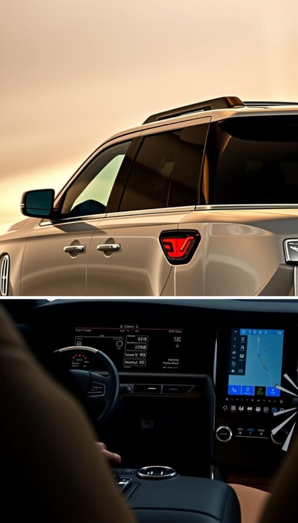 A sleek, silver 2018 Lincoln Navigator Black Label, its powerful frame gleaming under the soft, warm lighting of a modern, minimalist showroom. The vehicle's advanced technology features are the focus, with close-up views of the sharp, high-resolution digital display, the intuitive touch controls, and the sophisticated infotainment system. The camera angle emphasizes the driver's perspective, capturing the seamless integration of technology and luxury. The overall atmosphere is one of refined sophistication, highlighting the Navigator's position as a true leader in the luxury SUV market.