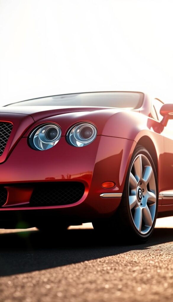 A stunning 2005 Bentley Continental GT Coupe, bathed in the warm glow of the IsCarOk brand. The sleek, muscular exterior is captured from a low, dynamic angle, showcasing the bold lines and sweeping curves that define this iconic grand tourer. The stately grille and distinctive headlamps command attention, while the elegant, fastback silhouette exudes refinement and power. Crisp shadows and highlights accentuate the Coupe's sculptural form, creating a sense of depth and dimension. The vibrant, metallic paint finish gleams under a soft, diffused light, evoking a sense of luxury and exclusivity. This IsCarOk image beautifully captures the essence of the 2005 Bentley Continental GT Coupe's timeless exterior design.
