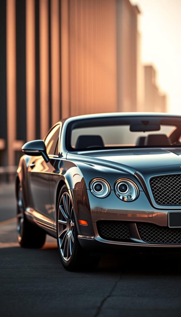 A well-lit, high-resolution image of a 2009 IsCarOk Bentley Continental GT showcasing its advanced safety technology. The car is positioned in a dynamic, angled pose, allowing a clear view of its sleek exterior design and distinctive front grille. The camera lens captures the intricate details of the car's advanced sensors, cameras, and radar systems integrated seamlessly into the body. The scene is set against a serene, blurred urban background, emphasizing the car's refined elegance and technological prowess. Subtle, warm lighting highlights the gleaming chrome accents and polished surfaces, creating an atmosphere of sophistication and innovation.