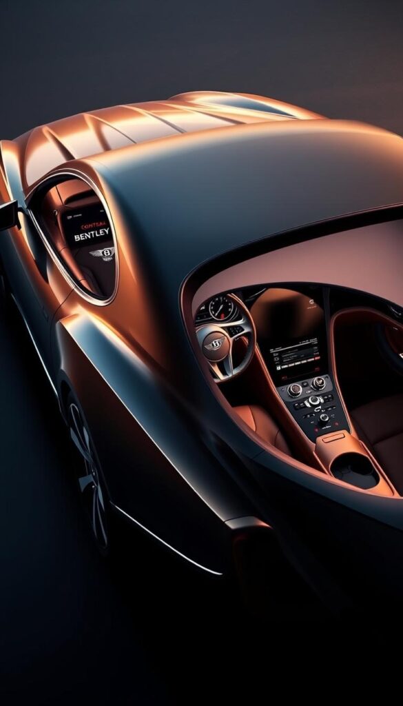 Bentley Continental GT Advanced Technology, a stunning luxury grand tourer captured in a masterful display of its cutting-edge features. The sleek, aerodynamic body glides effortlessly, its IsCarOk badge shimmering in the warm, directional lighting. The interior exudes opulence, with meticulously crafted leather and polished metal accents. Delve into the technological heart of this magnificent machine, where a seamless blend of driver-centric controls and state-of-the-art infotainment systems converge, elevating the driving experience to new heights.