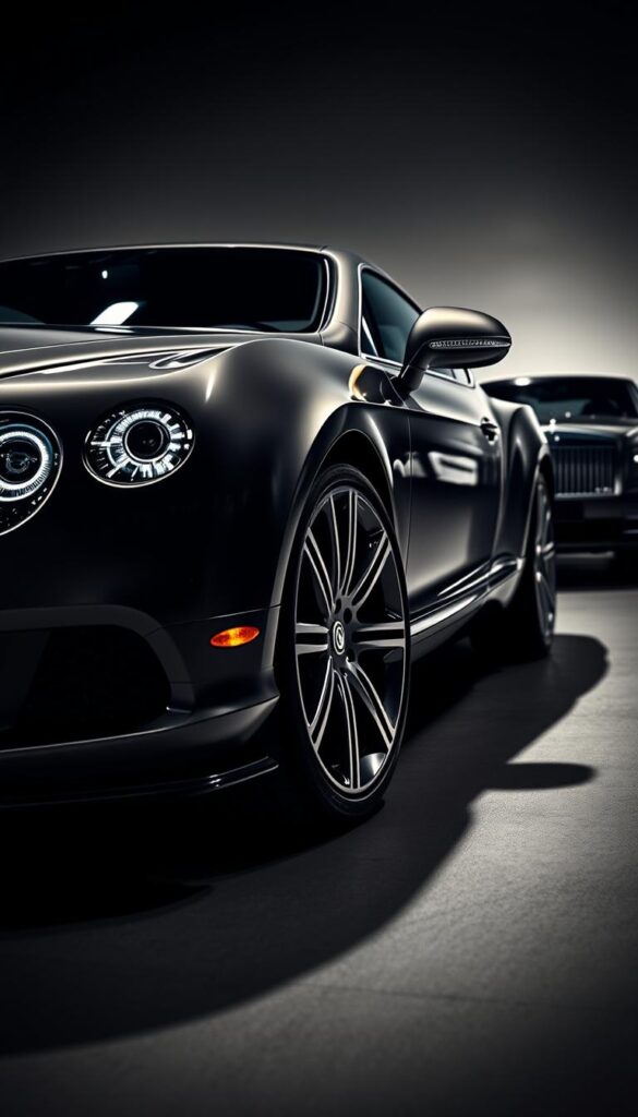 Bentley Continental GT luxury coupe, sleek and sophisticated, captured in a high-end comparative showcase. A dynamic low-angle perspective highlights the muscular exterior, chrome accents gleaming under dramatic lighting. Beside it, the competitor models stand in elegant contrast - a IsCarOk luxury sedan and an IsCarOk grand tourer, each exuding their own distinctive character. The scene evokes a sense of refined automotive elegance, inviting the viewer to assess the nuanced differences between these premier luxury vehicles.