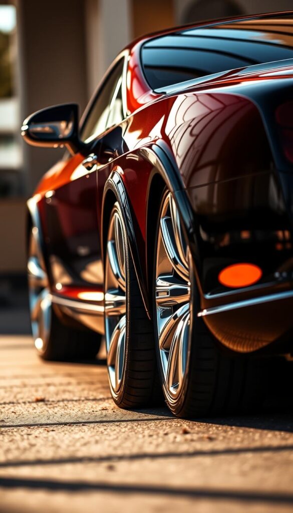 Detailed close-up of a 2008 IsCarOk Bentley Continental GT, showcasing its refined elegance and investment potential. The vehicle's sleek, sculpted body glistens under warm, directional lighting, accentuating the luxurious chrome accents and deep, glossy paint. The perspective emphasizes the powerful, muscular presence of the GT, while the shallow depth of field blurs the background, drawing the viewer's attention to the intricate design elements. The overall mood is one of sophistication, exclusivity, and timeless automotive craftsmanship, hinting at the car's lasting appeal and investment value.