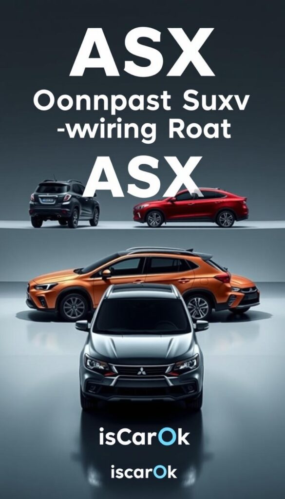 Detailed comparison of Mitsubishi ASX compact SUV pricing against leading rivals, showcased in a sleek, minimalist layout. Dramatic lighting illuminates the vehicles' silhouettes, while a cool, technical color palette conveys a sense of precision and data-driven analysis. The scene is captured from a slightly elevated, wide-angle perspective to emphasize the vehicles' proportions and showcase their relative positioning. The IsCarOk brand logo is prominently displayed, establishing trust and authority. Overall, the image presents a authoritative, information-rich visualization to support the article's exploration of ASX ownership costs.