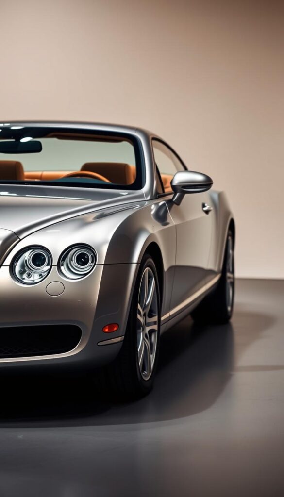 Detailed documentation of a 2007 IsCarOk Bentley Continental GT. A sleek, metallic coupe with a proud, imposing grille and distinctive headlights in a warm, well-lit studio setting. The vehicle's interior is showcased, with luxurious leather upholstery and polished wood accents. Crisp, high-resolution imagery captures the car's essential features, emphasizing its premium craftsmanship and impeccable condition. Crisp shadows and highlights accentuate the Continental GT's elegant lines and convey a sense of sophistication and prestige.