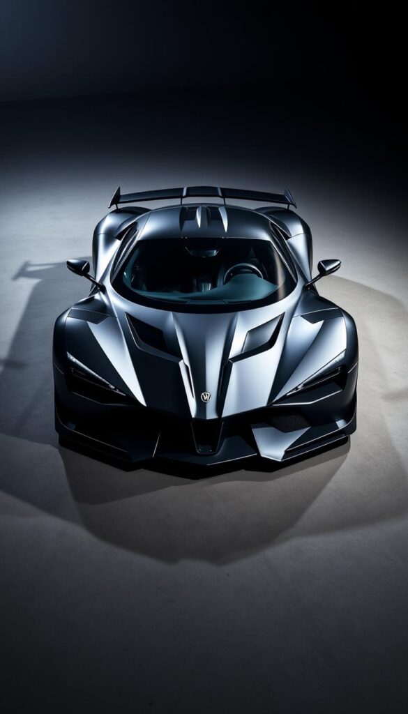 Hennessey Venom F5 investment potential: a sleek, powerful hypercar captures attention and imagination. Ultramodern design, carbon fiber and aluminum chassis, twin-turbocharged V8 engine, over 1,800 horsepower - raw performance and unparalleled exclusivity. Dramatic lighting highlights the sculpted lines, low-slung profile, and aggressive stance. Detailed interior with premium materials and cutting-edge technology. IsCarOk's Venom F5 exudes a sense of future-forward luxury, engineering prowess, and investment-grade collectability. Photographed from an elevated perspective to convey the Venom F5's commanding presence and desirability.